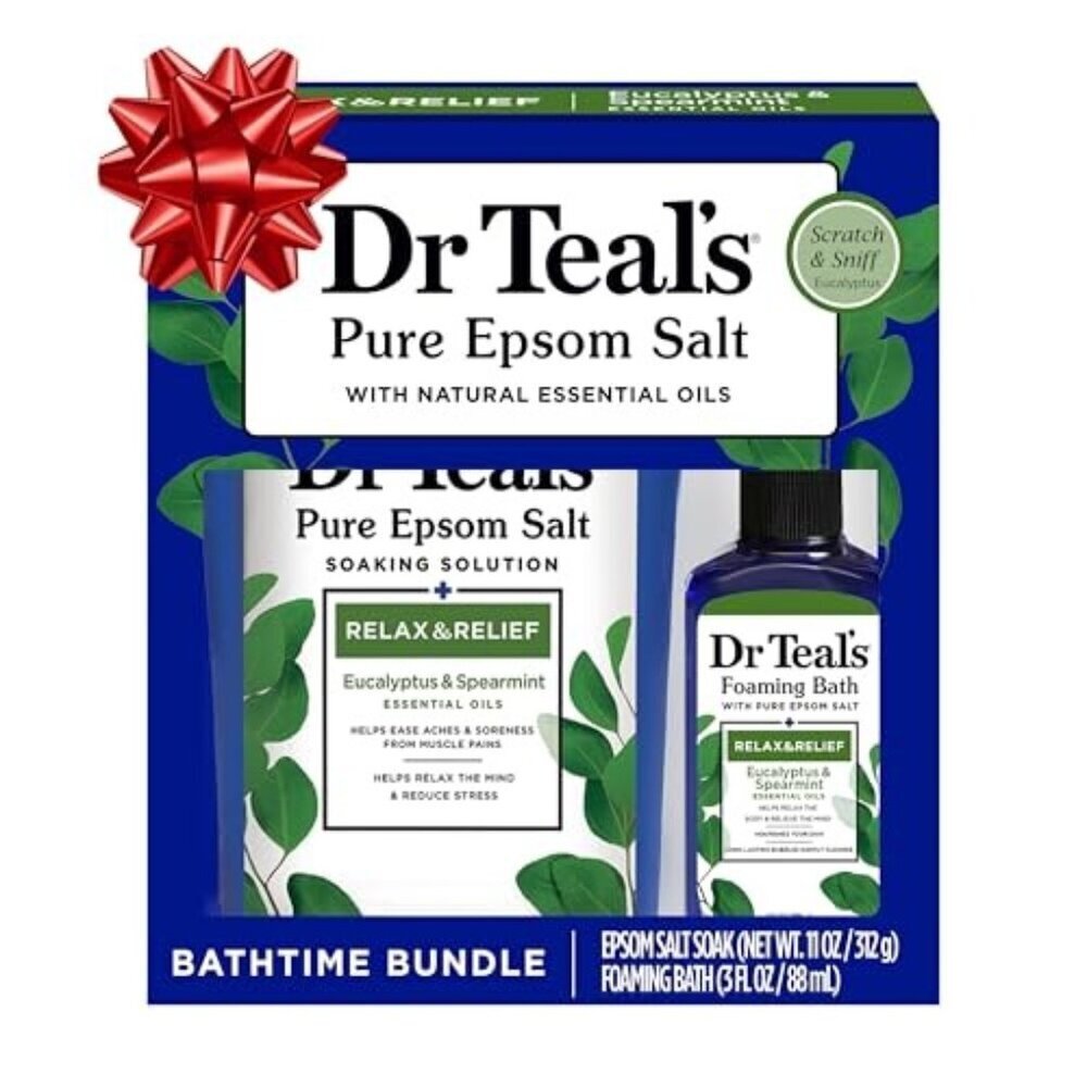Dr Teal’s Bath Gift Set Eucalyptus & Spearmint Relax & Relief Bundle NEW